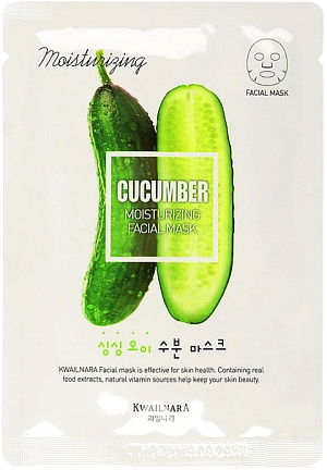 Welcos~Увлажняющая тканевая маска~Kwailnara Cucumber Moisturizing Facial Mask